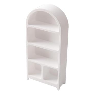 Imagem de Kokiya Armário em miniatura na escala 1:12, estante para livros, vitrine para casa de bonecas, armário para sala de estar, Branco, com Os Pés