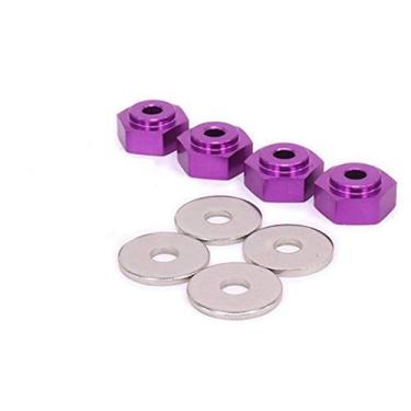 Imagem de LAFEINA Adaptador sextavado de liga de alumínio de 12 mm para aro de roda de 17 mm para 1/10 RC 1/10 caminhão de buggy de carro de estrada pode usar pneus 1/8 (Roxo)
