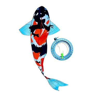 Imagem de KiBcsLic Pipa Koi em formato de com carpa koi, presente de aniversário 3D, brinquedo de praia, pipa grande para crianças e adultos, ideal para