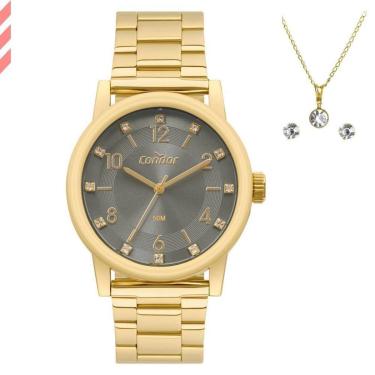 Imagem de KIT DE RELOGIO FEMININO DOURADO CONDOR COPC21JIG/K4F-Feminino