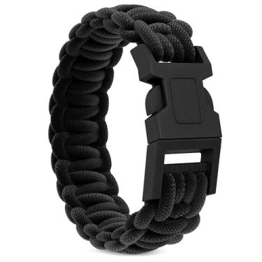 Imagem de Pulseira Paracord - Pulseiras de Paracord para homens, pulseiras militares de sobrevivência para homens, pulseira tática para homens, pulseira de sobrevivência - pulseiras masculinas de paracord