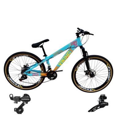 Imagem de Bicicleta 26 VikingX T25 21v Cambios Shimanos Freeride Pneu Aro 26 Balão Faixa Amarela-Unissex