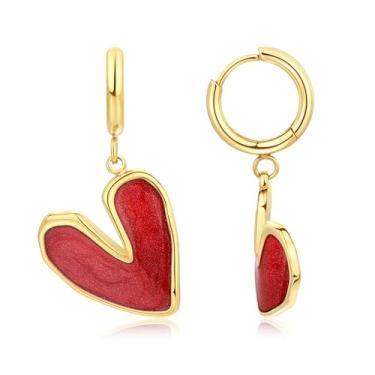 Imagem de QOBEBOTA Brincos de argola dourada, aço inoxidável cirúrgico, hipoalergênico, argolas prateadas, 0,5/0,7/2,3 cm, joias grossas, sem manchas, presentes de dia dos namorados, brincos femininos, 1.4 inch