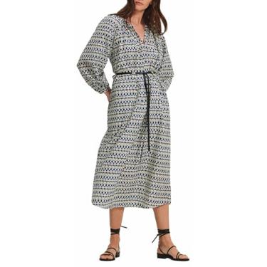 Imagem de Velvet by Graham & Spencer Vestido feminino de voile estampado Raine, Pedra, GG