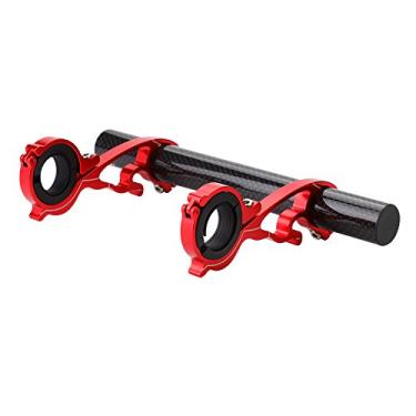 Imagem de SPYMINNPOO Extensor de Guiador de Bicicleta Suporte de Extensão Leve para Lâmpada GPS/Unidades/Faróis/Câmeras para Ciclistas Liga de Alumínio Preto/Vermelho / 7,9 X 0,9 Polegadas (Tubo de