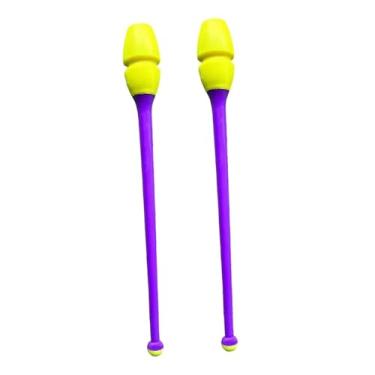 Imagem de Aymzbd 2 Bastões de Ginástica, Equipamento de Fitness, 35 Cm de Comprimento, Aparelho de Treinamento de Borracha para Adultos, Aparelho de Treinamento para G, Style I