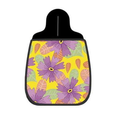 Imagem de Lixeira De Carro Organizador Lixinhocar Flor Roxa Fundo Amarelo