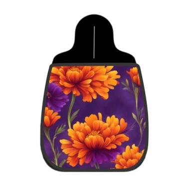 Imagem de Lixeira De Carro Organizador Lixinhocar Floral Laranja Roxo