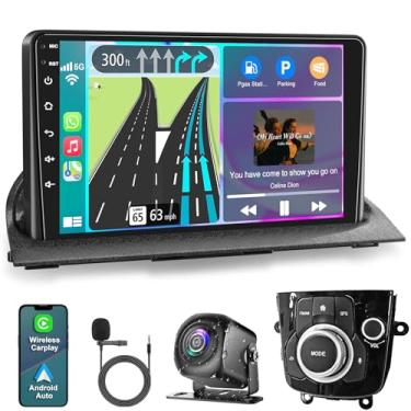 Imagem de Rádio estéreo para carro Android 13 4G + 64G para Mazda 3 Axela 2014-2019, carro sem fio e Android Auto com suporte a Bluetooth/controle de voz/GPS/WiFi/câmera de reserva/SWC/FM, tela sensível ao