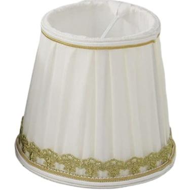 Imagem de pcagfaajmh Abajur de substituição, lindo tom creme e azul escuro, abajur de encaixe (bege) (bege)