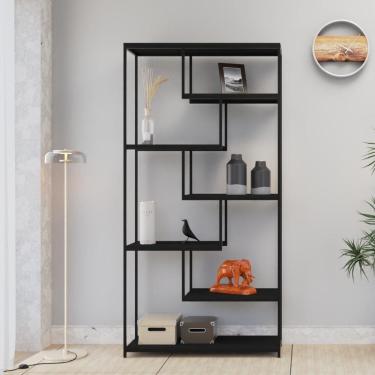 Imagem de Estante Alta C/07 Prateleiras Brooklyn 182cm Est.Preta