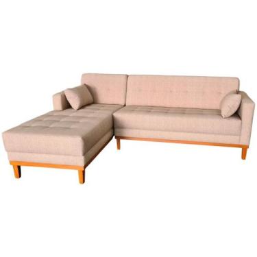 Imagem de Sofá  Chaise Gianni Lado Esquerdo Tecido Acquablock Pé Base Madeira  2