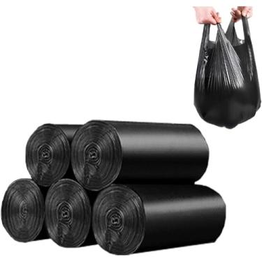 Imagem de Sacos de lixo com 500 unidades, sacos de lixo grossos, organizadores de lixo para banheiro ou sala de estar, preto