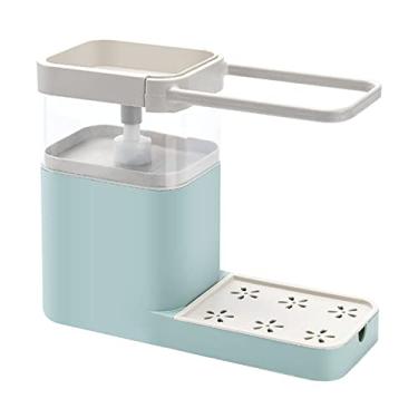 Imagem de Dispenser de Sabão Multifuncional para Balcão Cozinha com Suporte Esponja Rack Toalha Buraco Drenagem - Detergente All-i