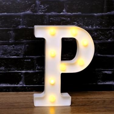 Imagem de Luzes LED para letreiro - Letreiros de alfabeto personalizáveis para casa, casamento, decoração de festa de aniversário e decoração de parede