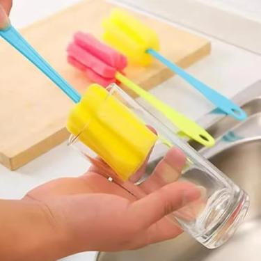 Imagem de 1 escova de esponja garrafa de água copo de vidro ferramentas de limpeza de lavagem escova de garrafa ferramenta de limpeza de cozinha, 20 * 5 * 5 cm