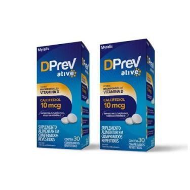 Imagem de Kit Vitamina D Calcifediol DPrev Ative C/30 cpr. C/2 un. - Myralis