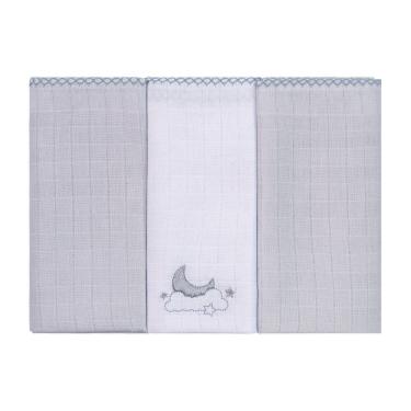 Imagem de Fralda de Pano para Bebê 3 Unidades 68 cm x 70 cm Baby Joy