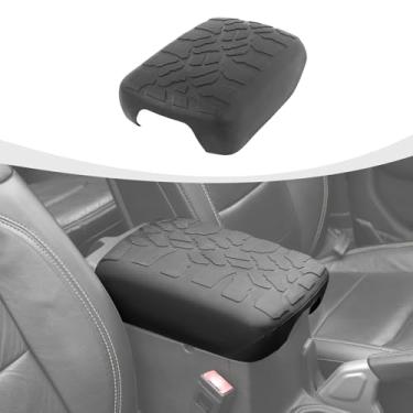 Imagem de RAZPOY Capa de console central JL, almofada protetora de caixa de apoio de braço ABS compatível com Jeep Wrangler JL & Gladiator JT 2018-2025, preta