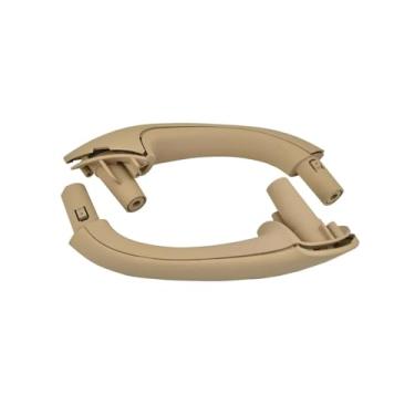Imagem de Frente esquerda/direita interior porta puxador capas alças guarnição Compatível com benz c-class w203 2038101551 estilo do carro substituição(Beige set)