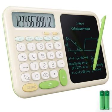 Imagem de Calculadora básica de mesa com bloco de notas para escola ROATEE bonito simples botão grande calculadora kawaii padrão para mesa, material de volta às aulas, calculadora não científica, calculadora