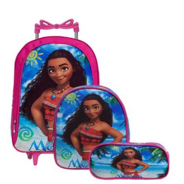 Imagem de Kit Mochila Escolar Infantil Grande de Rodinha Moana Passeio - TOYS 2U