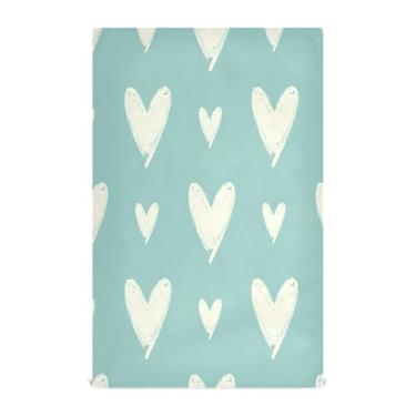 Imagem de Wassud Artist Hearts Toalhas de prato de cozinha 1 pacote de panos de prato macios com laço para pendurar toalha de mão super absorvente de secagem rápida toalhas de chá de mesa decorativas 71 x 45 cm