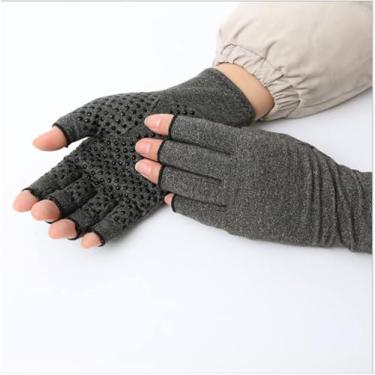 Imagem de Luvas de Academia Dedos Parciais Silicone para Esportes Cavalgar Caminhada Reabilitação e Alívio Artrite