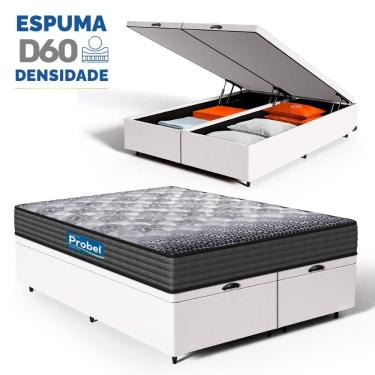 Imagem de Cama Box Baú com Colchão de Espuma D60 Double Face Guarda Costas Comfort Force Probel Queen 158cm