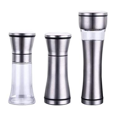 Imagem de Moedor de grãos de sal e pimenta, aço inoxidável, metal, moedor de alimentos, pulverizador, pote de especiarias, recipiente para condimentos, utensílios de cozinha