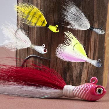 Imagem de Kit 04 Isca Artificial Jig Xuxinha Com Penacho 15g Tucunare