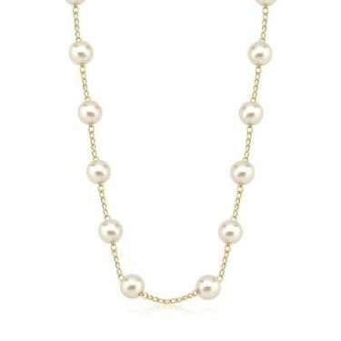 Imagem de Colar de Pérolas e Corrente Folheado a Ouro 18k - Maise Joias