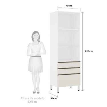 Imagem de Paneleiro Torre 70Cm Bronze Pérola Branco Com Kashmir