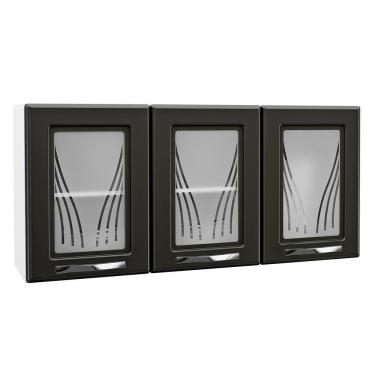 Imagem de Armário De Cozinha Aéreo Triplo Telasul Star New Branco/pto