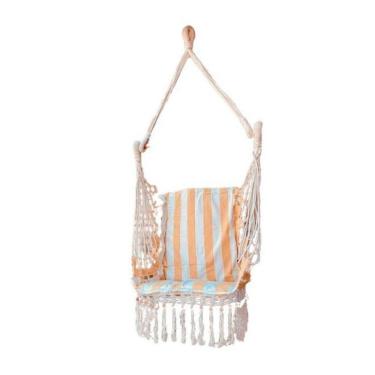 Imagem de Cadeira De Balanço De Bolinha - Mostarda Com Listra Cru