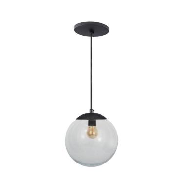 Imagem de Pendente Globo Esfera De Vidro Cristal 20cm - Preto