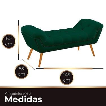 Imagem de Recamier Estofada Casal Ayla Veludo Cor Verde Esmeralda