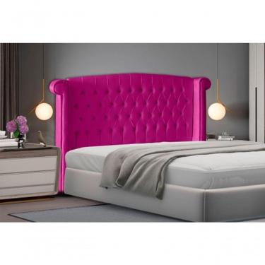 Imagem de Cabeceira De Cama Box Toquio Casal Queen 160 Cm Suede Rosa Pink Do Lar Móveis E Decoração