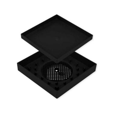 Imagem de Ralo 10x10 Oculto com Plástico ABS para Piso e Porcelanato Cor:Preto -