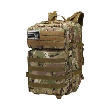 Imagem de Mochila Tática Impermeável De 50L Grande Capacidade Para Viagens Ao Ar