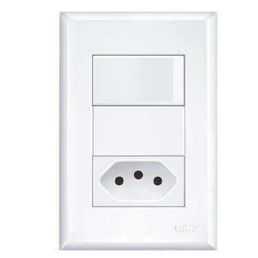 Imagem de 1 Interruptor Simples +1 Tomada 2p+t - 2917 - Fame 1 Interruptor Simples +1 Tomada 2p+t - 10329174 - Fame