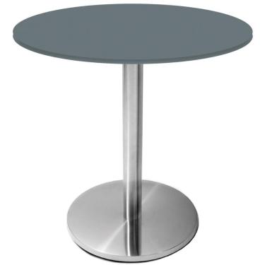 Imagem de Mesa Beta Inox 75 Cm altura Disco Redondo Tampo Mdp Redondo 70 Cm Largura X 2,50 Cm Altura Grafito