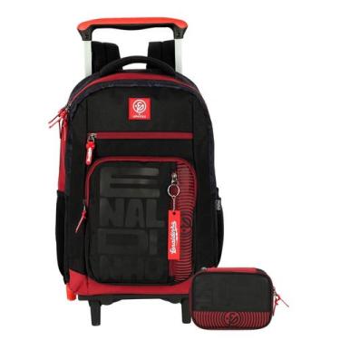 Imagem de Kit Escolar Enaldinho Mochila 2Em1 Rodas + Estojo Box - Luxcel
