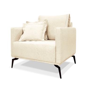 Imagem de Poltrona Decorativa Elba Linho Pérola - Loja Sheep