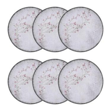 Imagem de Conjunto 6 Pratos Rasos 25cm Porcelana Floralis Tramontina