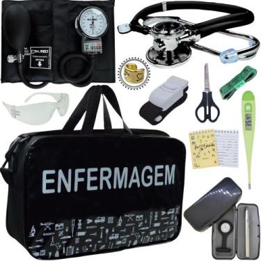 Imagem de Kit Enfermagem Top Cores Premium Completo Estagio - Love Saude, PRETO 