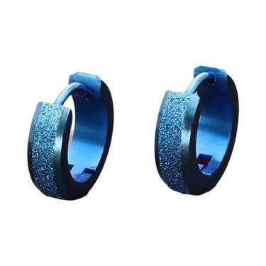 Imagem de Brincos De Argola Foscos Com Textura Ranhurada, 2 Peças, Aço Inoxidáve