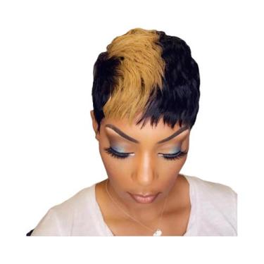 Imagem de Peruca De Cabelo Humano Liso Crespo De 26 Polegadas Com Faixa De Cabel