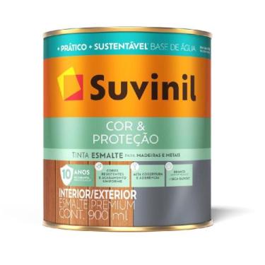 Imagem de Esmalte Base Água Acetinado Preto 0,9L Suvinil - SUVINIL ACABAMENTOS G