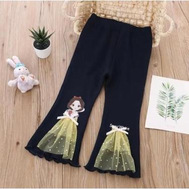 Imagem de Calça infantil feminina Menina Algodão Com Tule -1 UN - Petvipi, Azul,